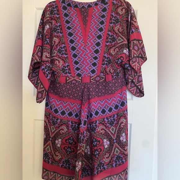 Express V-neck purple flowy top size large - Picture 2 of 9